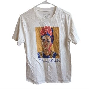 Frida Kahlo White Unisex Graphic Tee Size Medium